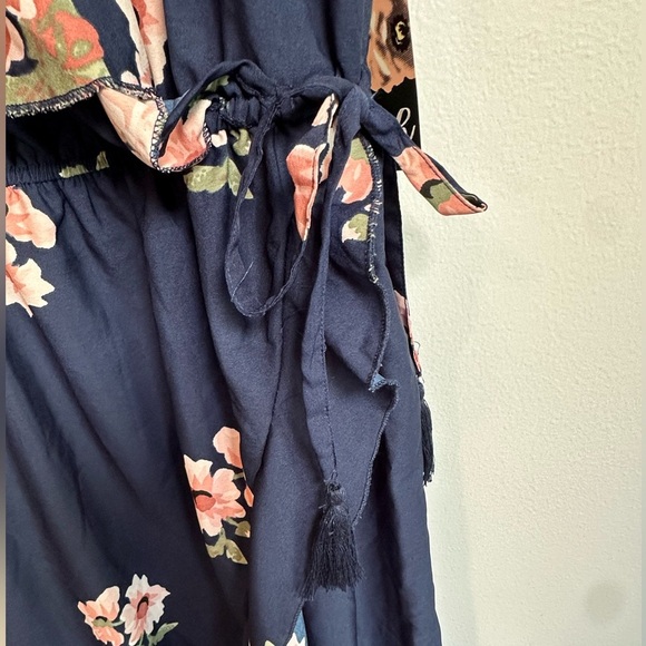 Blush Floral Navy High low Off the shoulder Dress size XL - Picture 7 of 10